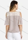 Wholesale Women's Summer Cold Shoulder Polka Dot Print Knot Front Top - Liuhuamall