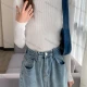 Wholesale Women's Casual Plain Turtleneck Long Sleeve Ribbed Knit Sweater Tops 8020# White Clothing Wholesale Market Liuhua