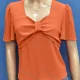 Wholesale Women's Casual Sweetheart Neck Short Sleeve Ruched Plain Tops 2# Clothing Wholesale Market Liuhua