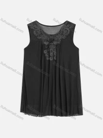 Wholesale Women's Casual Rhinestone Decor Embroidery Appliques Tank Top, LIUHUA CLOTHING WHOLESALE