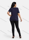 Wholesale Women's Elegant Round Neck Floral Embroidery Short Sleeve T-Shirt - Liuhuamall