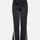 Women's Casual Drawstring Striped Flare Pant Black Clothing Wholesale Market -LIUHUA