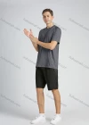 Wholesale Men's Sporty Crew Neck Short Sleeve Plain Quick-dry Breathable Athletic T-shirt - Liuhuamall