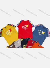 Wholesale Boys Casual Short Sleeve Colorblock Letter Graphic T-shirts, LIUHUA CLOTHING WHOLESALE