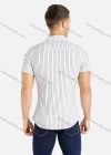 Wholesale Men's Casual Slim Fit Short Sleeve Striped Embroidery Button Down Shirt - Liuhuamall