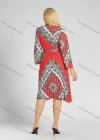 Wholesale Women's Casual Folk Art Print V-Neck A Line Pleated Wrap Dress - Liuhuamall