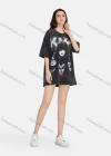 Wholesale Women's Hip Hop Crew Neck Short Sleeve Loose Fit Graphic Letter T-shirt - Liuhuamall