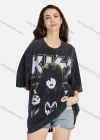 Wholesale Women's Hip Hop Crew Neck Short Sleeve Loose Fit Graphic Letter T-shirt - Liuhuamall