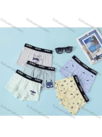 Wholesale Boy's Cartoon Print Breathable HIgh Waist Boxer Brief (Pack of 2), LIUHUA CLOTHING WHOLESALE