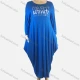 Wholesale Women's African Plus Size Crew Neck Letter Print Long Sleeve Patch Pocket Loose Fit Dress 8811# Blue Clothing Wholesale Market Liuhua