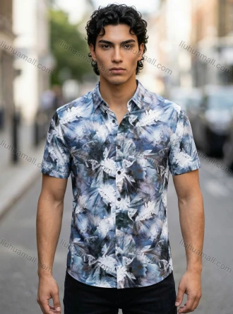 Wholesale Men's Slim Fit Floral Print Short Sleeve Shirt - In Stock 2026, LIUHUA CLOTHING WHOLESALE