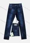 Wholesale Men's Casual Button Zipper Pockets Embroidered Letter Plain Thick High Stretch Jean 96002# - Liuhuamall