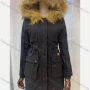 Wholesale Women's Fuzzy Hooded Faux Fur Collar Buttons Drawstring Flap Pockets Labelled Mid Length Coat preview