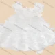 Wholesale Girls Lovely Short Sleeve Plain Bow Knot Flower Dress White Clothing Wholesale Market Liuhua