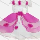 Wholesale Girls Lovely Short Sleeve 3D Flower Stiching Color Tiered Flower Dress Pink Clothing Wholesale Market Liuhua