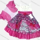 Wholesale Girls Lovely Sleeveless Rhinestone Tiered Flower Dress & Crop Cardigan Set Pink Clothing Wholesale Market Liuhua