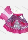 Wholesale Girls Lovely Sleeveless Rhinestone Tiered Flower Dress & Crop Cardigan Set - Liuhuamall