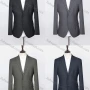 Wholesale Men's Formal Lapel Long Sleeve Single Breasted Multiple Pockets Plaid Blazer Jackets preview