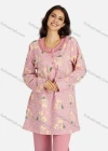 Wholesale Women's Henley Collar Allover Heart- Shaped Print Long Sleeve Lounge Pajama 2 Piece Set - Liuhuamall