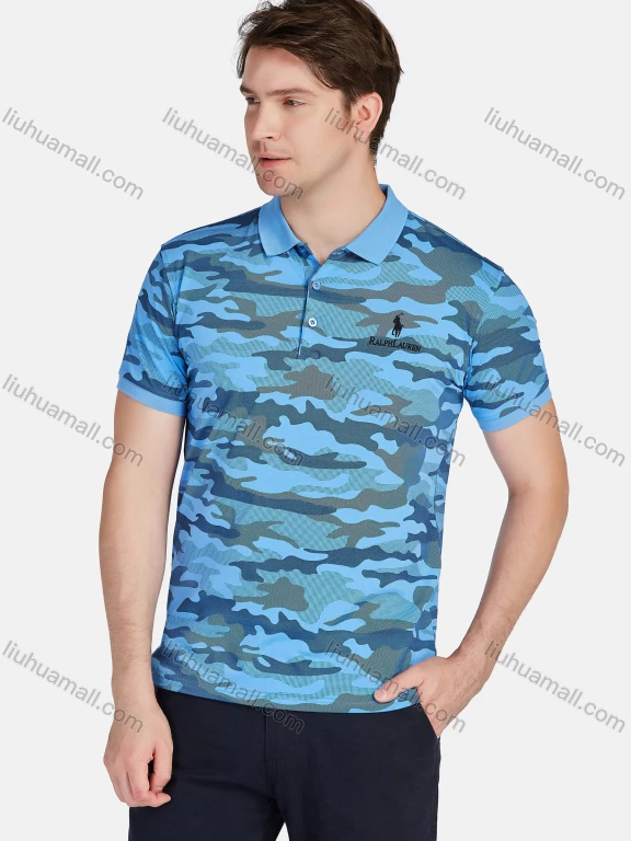 Wholesale Men's Casual Camouflage Short Sleeve Polo Shirts 2052163#