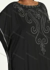 Wholesale Women's African Plus Size Vintage Round Neck Robe Batwing Sleeve Floral Embroidery Plain Kaftan Dress - Liuhuamall