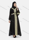 Wholesale Women's Chiffon Vintage Muslim Islamic Embroidery Maxi Abaya Dress R811# - Liuhuamall