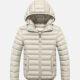Kids Casual Hooded Long Sleeve Zipper Pocket Thermal Puffer Jacket Khaki Clothing Wholesale Market -LIUHUA