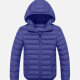 Kids Casual Hooded Long Sleeve Zipper Pocket Thermal Puffer Jacket Medium Blue Clothing Wholesale Market -LIUHUA