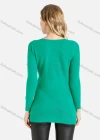 Wholesale Women's Rib-knit Trim Plain V Neck Slim Fit Long Sleeve Knit Top - Liuhuamall