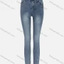 Wholesale Women's Casual Plain Distressed High Waist Straight Leg Ankle Length Skinny Fit Jeans MJ-371BU# preview