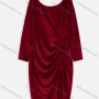 Wholesale Women's Elegant Long Sleeve Velvet Drawstring Ruched Hem Cocktail Dress preview