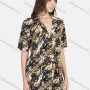 Wholesale Women's Casual Collared Allover Print Tunic Short Sleeve Shirt Dress With Belt preview