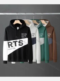 Wholesale Men's Casual Letter Print Long Sleeve Drawstring Hooded Sweatshirt M65#, LIUHUA CLOTHING WHOLESALE