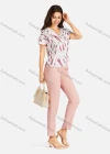 Wholesale Women's Casual Allover Print V Neck Short Sleeve Tee - Liuhuamall