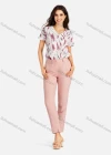 Wholesale Women's Casual Allover Print V Neck Short Sleeve Tee - Liuhuamall