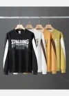 Wholesale Men's Casual Splicing Letter Graphic Long Sleeve Round Neck Sweatshirt P59# - Liuhuamall