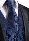 Wholesale Men's Formal Floral Silky Waistcoat With Necktie & Kerchief & Cufflinks 4-piece Set - Liuhuamall