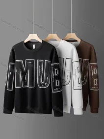 Wholesale Men's Casual Letter Graphic Long Sleeve Round Neck Sweatshirt Y80#, LIUHUA CLOTHING WHOLESALE