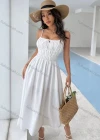 Wholesale Women's Spaghetti Strap Drawstring Ruched Plain Cami Dress AY232# - Liuhuamall
