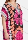 Wholesale Women's African Embroidered Allover Print Floral Maxi Dress With Scarf WQ87# - Liuhuamall