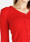 Wholesale Women's V-Neck Solid Button Front Knit Long Sleeve Slim Fit Cardigan 2289-4443# - Liuhuamall