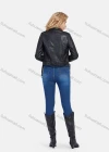 Wholesale Women's Fashion Lapel Buckle Multiple Zip Pockets Crop Leather Biker Jacket - Liuhuamall