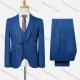 Wholesale Men's Formal Lapel One Button Plain Flap Pockets Blazer Jacket & Waistcoat & Pants 3 Piece Set Blue Clothing Wholesale Market Liuhua