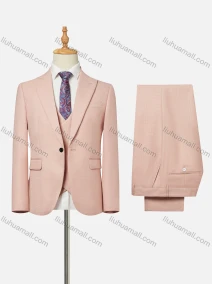 Wholesale Men's Formal Lapel One Button Plain Flap Pockets Blazer Jacket & Waistcoat & Pants 3 Piece Set, LIUHUA CLOTHING WHOLESALE