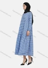 Wholesale Women's Casual Plaid Print Long Sleeve Ruffle Hem Midi Dress 1309# - Liuhuamall