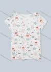 Wholesale Women's Scoop Neck Short Sleeve Cartoon Print Casual T-Shirt 9648# - Liuhuamall