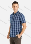 Wholesale Men's Casual Button Front Short Sleeve Plaid Shirt With Pocket - Liuhuamall