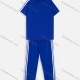 Wholesale Men's Athletic Workout Striped Trim T-Shirt & Pants 2-Pieces Set Blue Clothing Wholesale Market Liuhua
