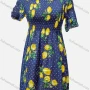 Wholesale Women's Casual Allover Print Bateau Neck Short Sleeve Shirred Ruffle Hem Short Dress preview
