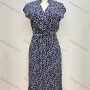 Wholesale Women's Casual Stand Collar Allover Print Layered Ruffle Hem Midi Dress With Belt preview